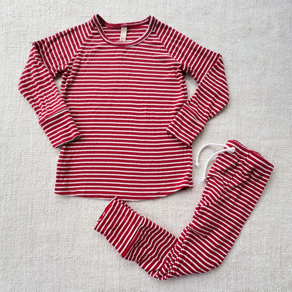 Childhoods Red Striped Rib Knit Set VGUC 4T